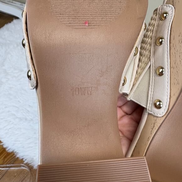 Torrid Wood Bottom Mule Natural Beige Size 10 Extra Wide Width (WW) - Picture 7 of 9